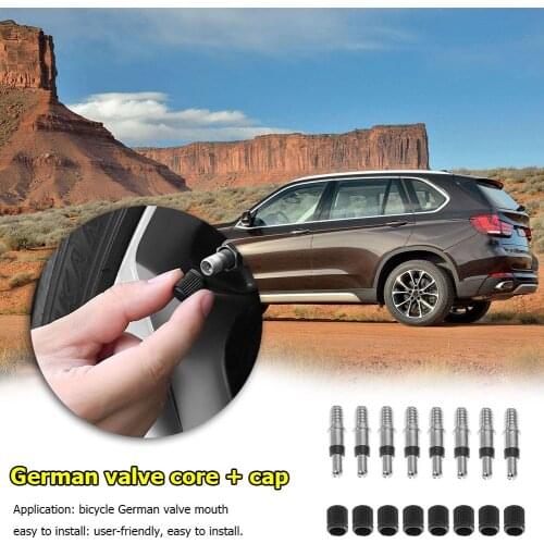 8pcs/set EP2 English Dunlop Woods Valve Cores with Caps for Bike Inner Bike Tube Repair Tire Service Replacement Parts