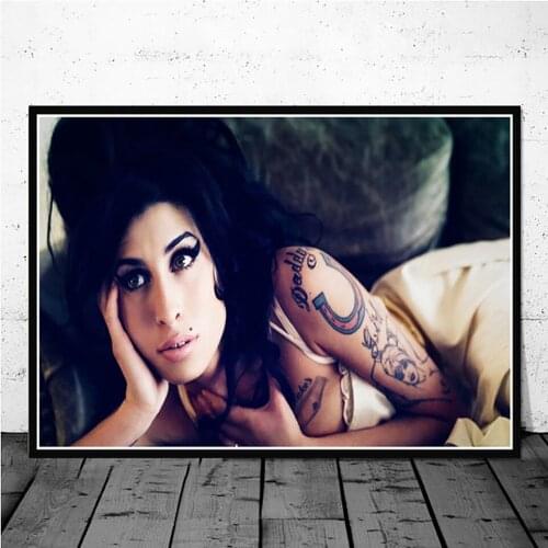 Amy Winehouse Music Singer Star Oil Canvas Painting Pop Poster Prints Woman Custom Art Wall Pictures For Living Room Home Decor