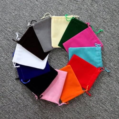 10pcs/lot 5x7 7x9 9x12cm Velvet Bags Small Jewelry Pouch Gift Bag Christmas/Wedding Favor Packaging Bags White Pink 12 Colors