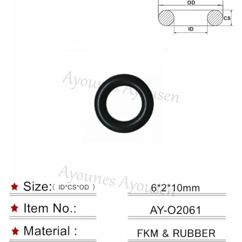 Free shipping 100pieces wholesale 10*6*2mm rubber orings GDI fuel injector seals for Toyota Car Replacement