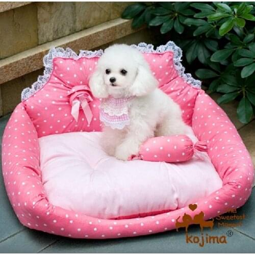 Noble Elegant dogs cats pink princess beds pet dog cat super warm soft house sofas doggy lovely bowknot bed puppy kennels