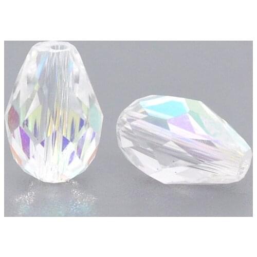 DoreenBeads Clear AB Color Crystal Glass Faceted Teardrop Beads 5500 11x8mm, sold per packet of 50(B10449), yiwu
