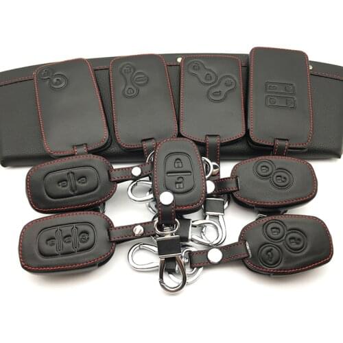 Genuine Leather car key cover for Renault Clio Dacia Logan Sandero Megane Modus Espace Kangoo keychain Car wallet protect shell