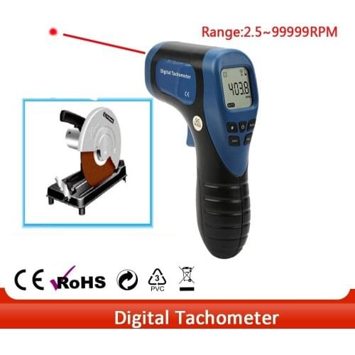 Digital Non-Contact Laser Tachometer Gun RPM Tach Meter Speed Gauge Handheld