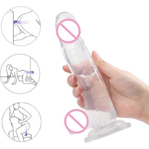 Erotic Jelly Dildo Realistic Adult Toys Soft Strapon Artificial Penis Suction Cup Big Dildo Bullet Vibrator Sex Toys for Woman