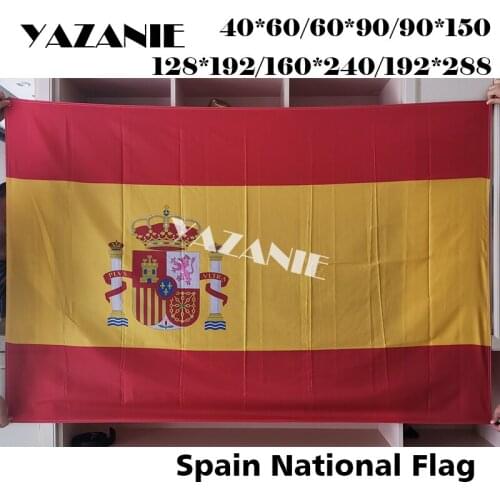 YAZANIE Any Size Spain Spanish World Country National Flag with Coat of Arms Civil Ensign War Ensign Espan Flags and Banners