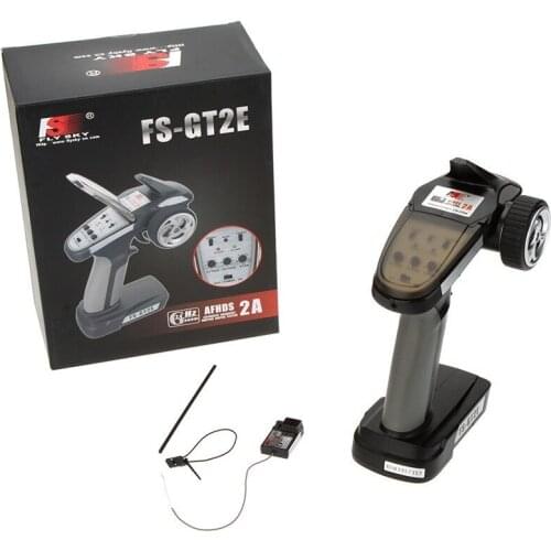 Flysky FS-GT2E AFHDS 2A 2.4g 2CH Radio System Transmitter for RC Car Boat with FS-A3 Receiver Distance 250