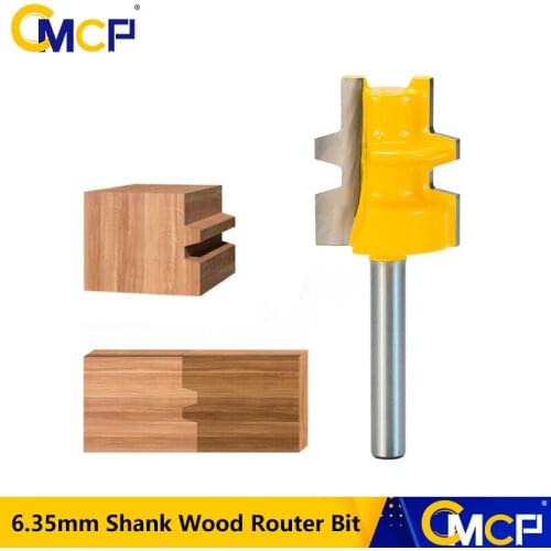 CMCP 6.35mm Shank Wood Router Bit Tenon Milling Cutters Lock Miter Router Bit Woodworking Milling Cutters