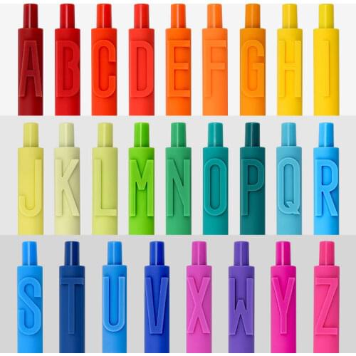 KACO ALPHA Gel Ink Pens 36 Pcs Letter A-Z Number 0-9 Colors Fine Point 0.5mm for Painting Student Office Gift Black Ink