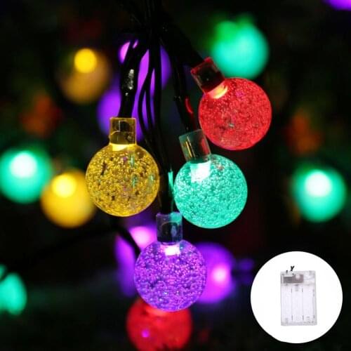 20/40LED Crystal Ball String Lights USB Glass Bubble Ball Fairy Garland Lamp for Christmas Wedding Festoon Decoration Dropship