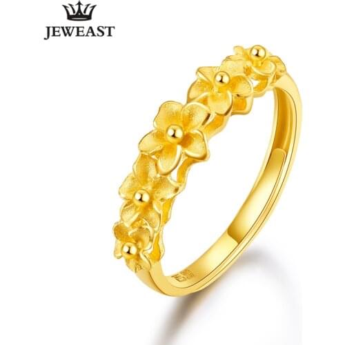 JMZB 24K Pure Gold Ring Real AU 999 Solid Gold Rings Upscale Beautiful Flowers Trendy Classic Fine Jewelry Hot Sell New 2020