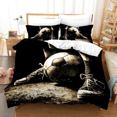 3D Soccer Football Printed Bedding Set Duvet Cover Pillowcases Twin Double Queen King Size 3pcs Children Boys Girls Decor Home
