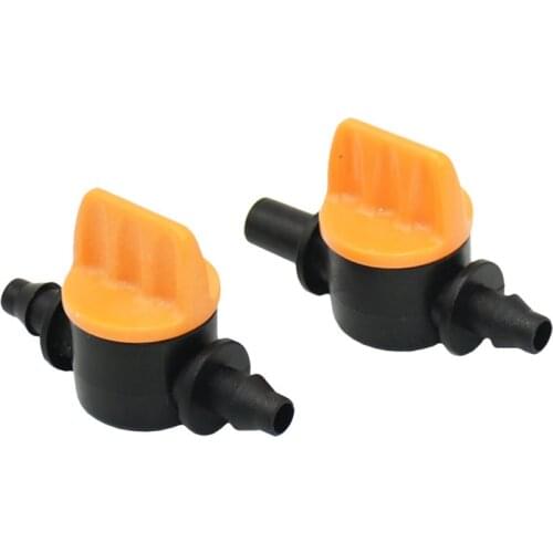 100pcs 4mm Hose Mini Valve 4/7 Water Pipe Garden Tap 6mm To 1I4 Barb Water Valve Drip Irrigation Fittings