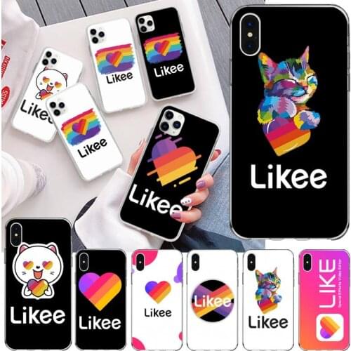 Funny love pattern Likee cat Black Soft Shell Phone Case Capa for iPhone 11 pro XS MAX 8 7 6 6S Plus X 5S SE 2020 XR cover