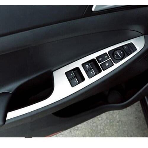Car Inner Stainless Steel Window Lifter Panel Refitting Sticker For Hyundai Tucson 2015 2016