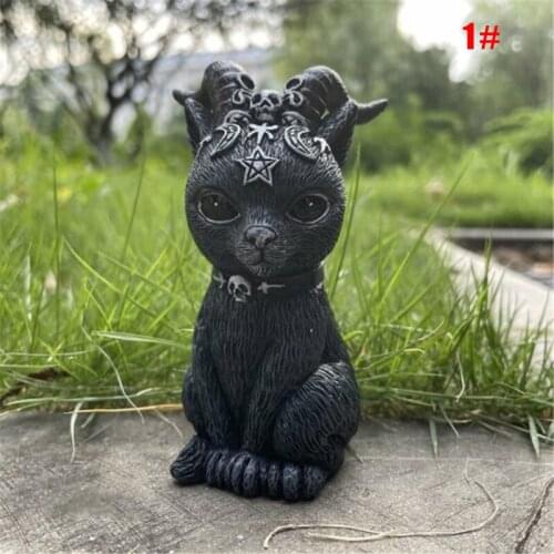 Cat Halloween Lawn Resin Desktop Ornament Funny Outdoor Garden Statue Figurine Halloween Decoration GQ