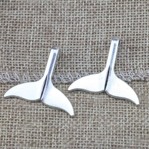 Newness 5 Pieces 29*33mm Mixed Alloy Antique Silver Color Whale Tail Charms Keychain Pendant Accessory For DIY Jewelry Making