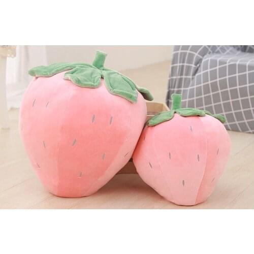 One piece new plush strawberry toy cute soft strawberry hand warmer doll toy fruit gift 2621