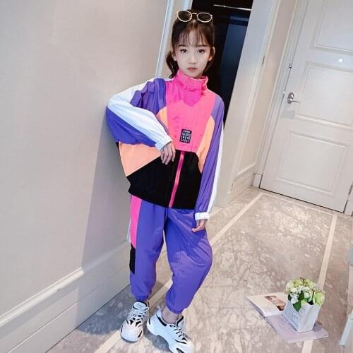 New Zipper Childrens Clothes Set Baby Girls Tops+ Pants 2pcs/Set Kids Spring Summer Costume Teenage Girl Clothing High Quality