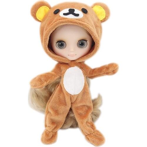Clothes For Middle Blyth 1/8 doll cute Rilakkuma Bear suit High quality soft clothes for 20cm bjd