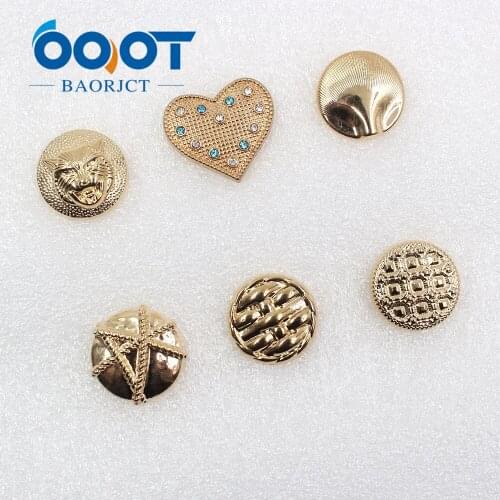 OOOT BAORJCT A-19512-491,10pcs/Lot 25/22mm,High quality Faux Pearl gold Metal Button,clothing accessories DIY materials