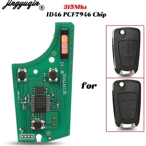 Jingyuqin 2/3BT 315Mhz ID46 PCF7946 Chip Remote Key Circuit Board For Opel Vauxhall Vectra C (2006 - 2008) Signium (2005 - 2007)