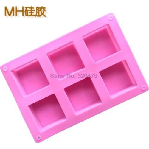 DHL 50pcs 6 lattice rectangular pastry molds 100ml silicone cake bakeware mold soap moulds