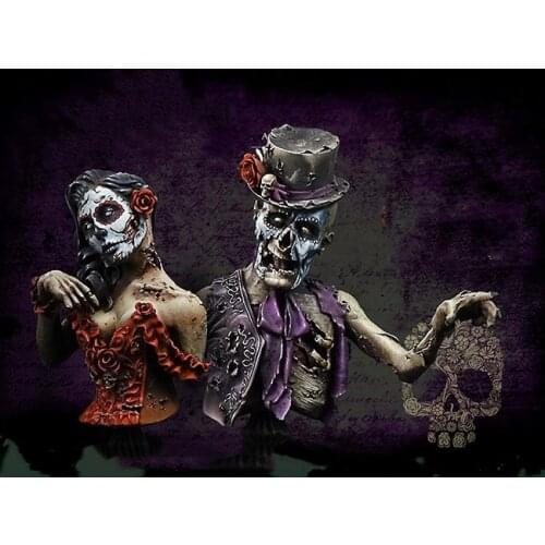 Unassambled 1/10 ancient Till Death do us Part bust Resin figure miniature model kits Unpainted