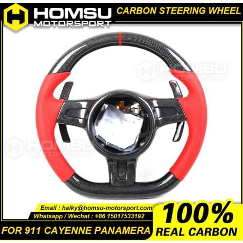 Custom alcantar carbon fiber steering wheel For porsche 2009-2014 911 cayenne panamera racing wheel convertible