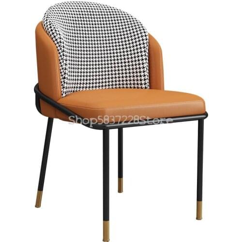 Nordic Light Luxury Dining Chair, Iron Leisure Back Chair, Modern Simple Dressing Chair, Thousand Bird Lattice Meeting Chair, Dr