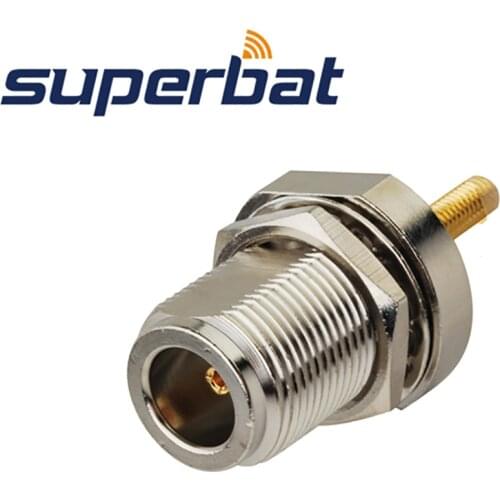 Superbat 10pcs N Jack Bulkhead Straight RF Coaxial Connector for Fiber-glass Antenna