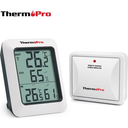 ThermoPro TP60S 60M Wireless Hygrometer Thermometer Indoor & Outdoor Weather Station Digital Temperature Humidity Meter