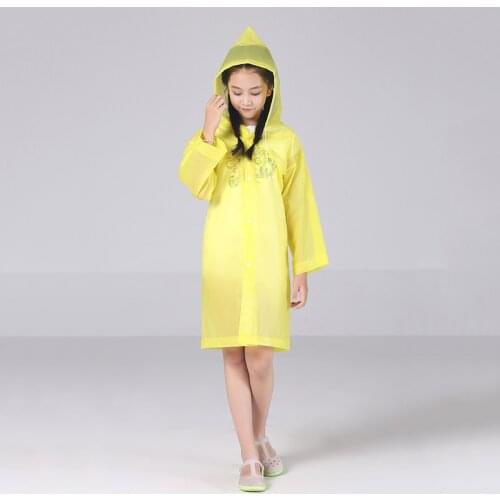 Yellow Raincoat Kids Transparent Fashion Frosted Child Raincoat Girl And Boy Outdoor Hiking Travel Rain Gear Coat for Children X