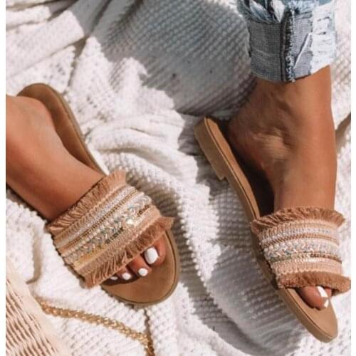 Women slippers 2020 summer new Rome Retro sandals flat casual shoes female slip on slides woman shoes plus size Sandalias mujer