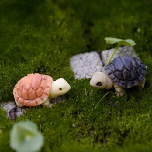 ZOCDOU 1 Piece Tortoise Sandy Beach Auspicious Animal Sea Turtle Malaysia Japan Model Small Figurine Crafts Home DIY Ornament