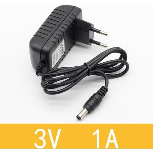 1pcs New AC Converter Adapter DC 3V 1A Power Supply Charger EU Plug 5.5mm x 2.1mm