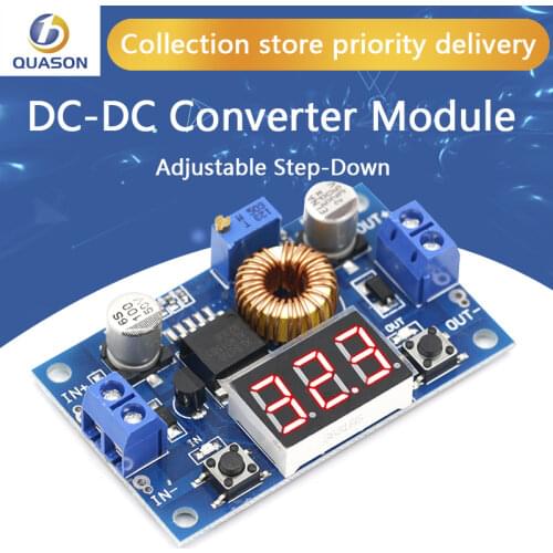 1pcs XL4015 5A High power 75W DC-DC adjustable step-down module+LED Voltmeter Power supply module