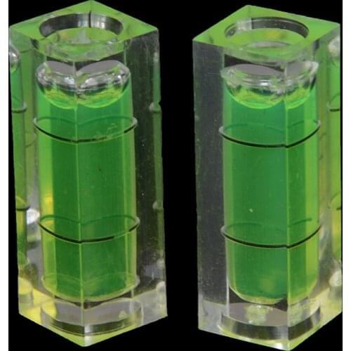 2 Piece 10*10*29 Mm Square Spirit Level Bubble With Magnetic Stripe