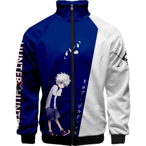 2021 HUNTER×HUNTER 3D Baseball Jacket Harajuku Hip Hop Hoodies Casual Stand Collar Zipper Sweatshirt Casual Sportswear Clothes
