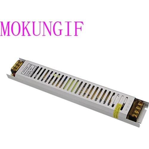 Fast shipping 50pcs 12V 16.5A 200W LED thin long Switching Adater Transformer power supply for LED Strip 180V-240V AC to DC12V