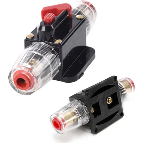 50A Car Audio Inline Circuit Breaker Fuse Holder 12v-24v System Protection Black
