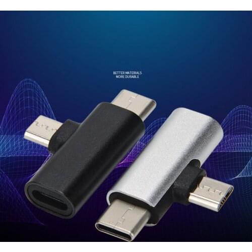 8Pin Lightning female to Type C + Micro USB male charging converter connector adapter for Samsung Huawei Xiaomi Oneplus Android