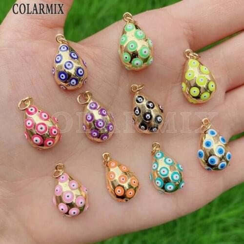 8 Pieces Enamel Tiny eyes Drop Shape pendant Fashion Tiny Fashion Jewelry Pendant Accessories Necklace 51692