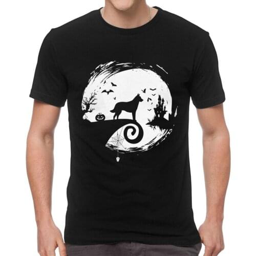 Belgian Malinois Halloween Costume Tshirt Men Stylish Tee Tops Cotton T Shirts Short Sleeve Mechelaar Shepherd Dog T-shirt