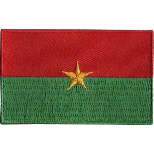 Burkina Faso Embroidery Emblem MOQ50pcs Made by Twill with Flat Broder and Iron On Backing free shipping by Post