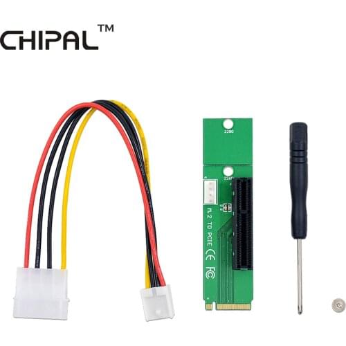 CHIPAL 10pcs PCI-E 4X 1X to NGFF M.2 Transfer Card M2 to PCIe X4 X1 Adapter for PCIe 1X to 16X Cable For Bitcoin Litecoin Mining