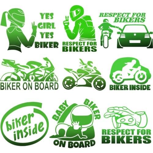 DecalsMe Respect for Bikers Car Stickers Interesting Vinyl Wrap For Auto Door Handle Decal Body Funny Car Accessories Decoration