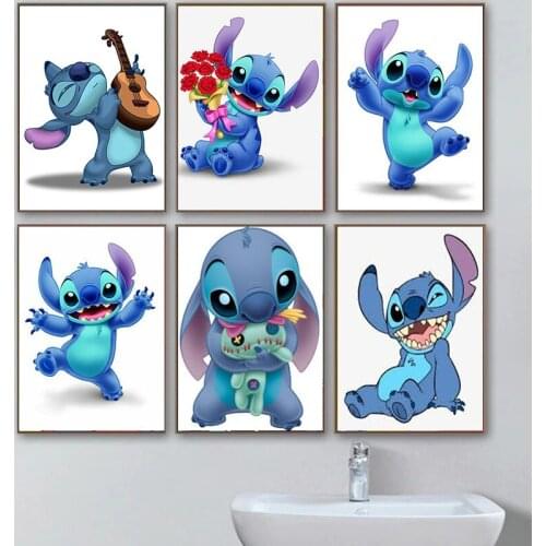 Disney Anime Cute Stitch Lilo & Stitch Canvas Painting Posters Wall Art Picture Decoration Prints for Children Room Decor