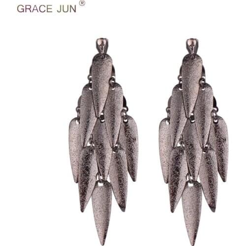 European and American Fashion Large Clip Earrings No Pierced for Women Luxury Shiny Scrub Leaves No Hole Earrings Best Jewelry