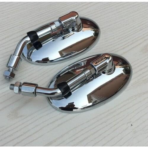 GN125 Retro Motorcycle Modified Coffee Short Handle Electroplated Rearview Mirror Reflector Large Field of Vision